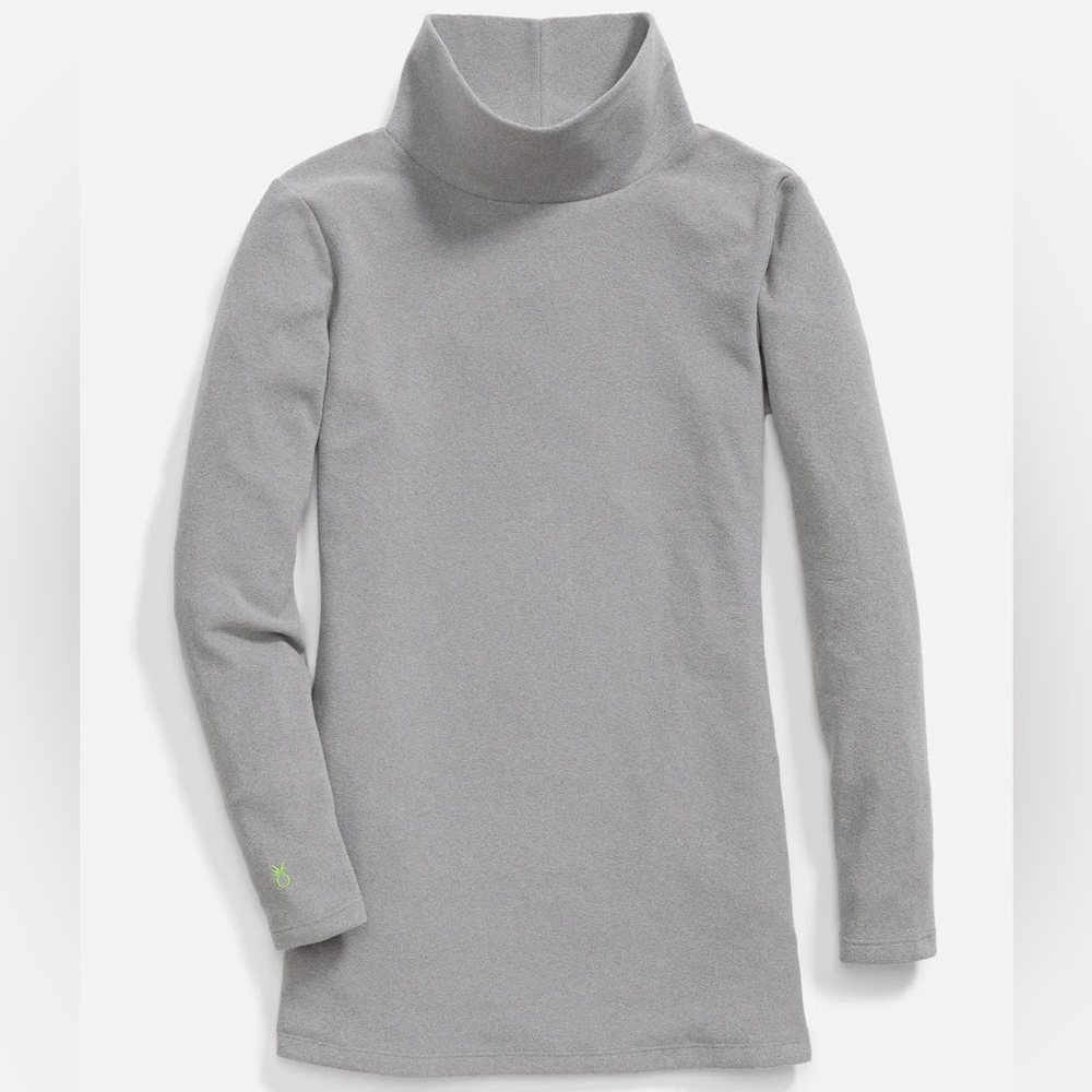 Dudley Stephens Cobble Hill Terry Fleece Turtleneck Pullover  Gray Grey Small